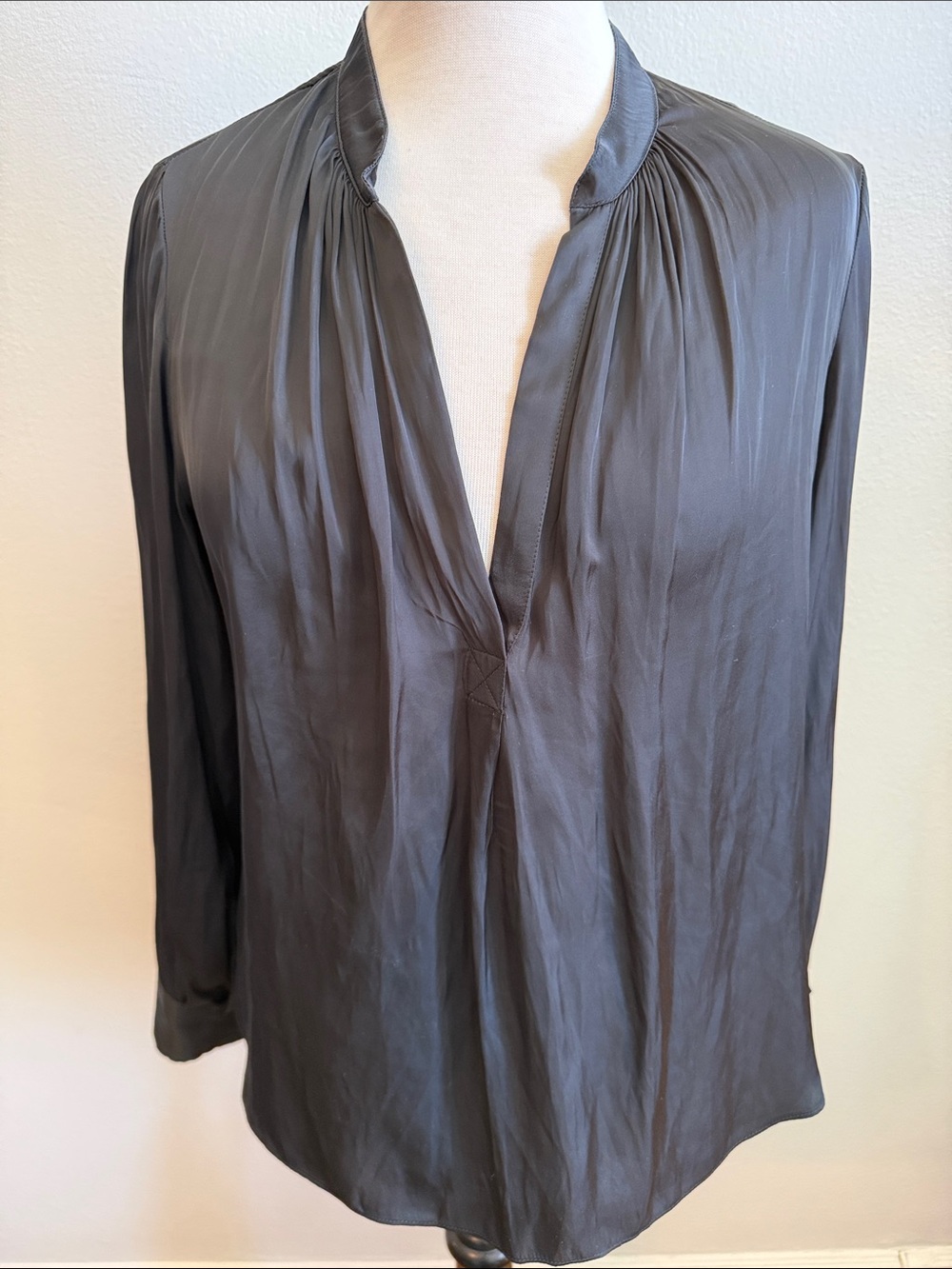 Zadig & Voltaire Slate Tink Satin Perm Blouse